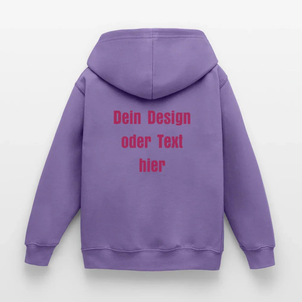 Kinder Hoodie - personalisierbare Vorder- und Rückseite - Lavendel