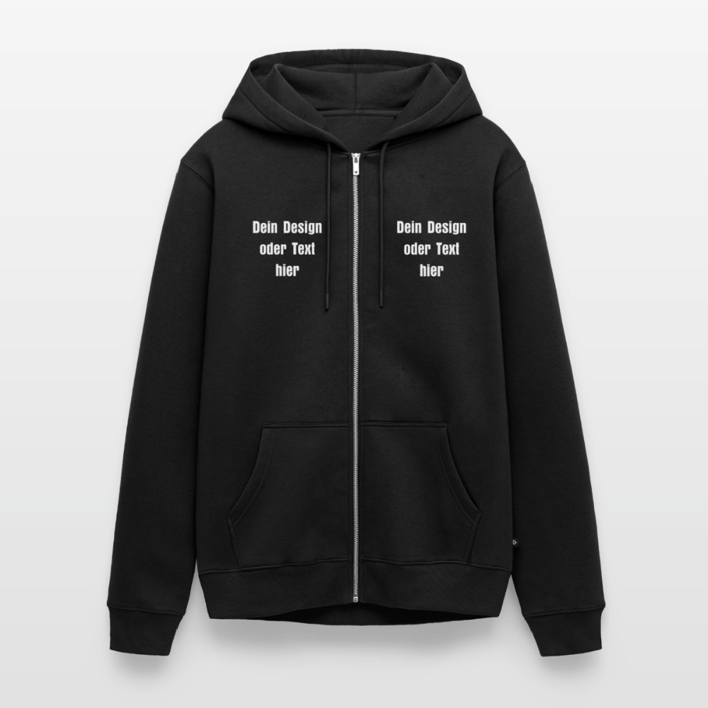 Männer Premium Kapuzenjacke - personalisierbare Vorder- und Rückseite - Schwarz