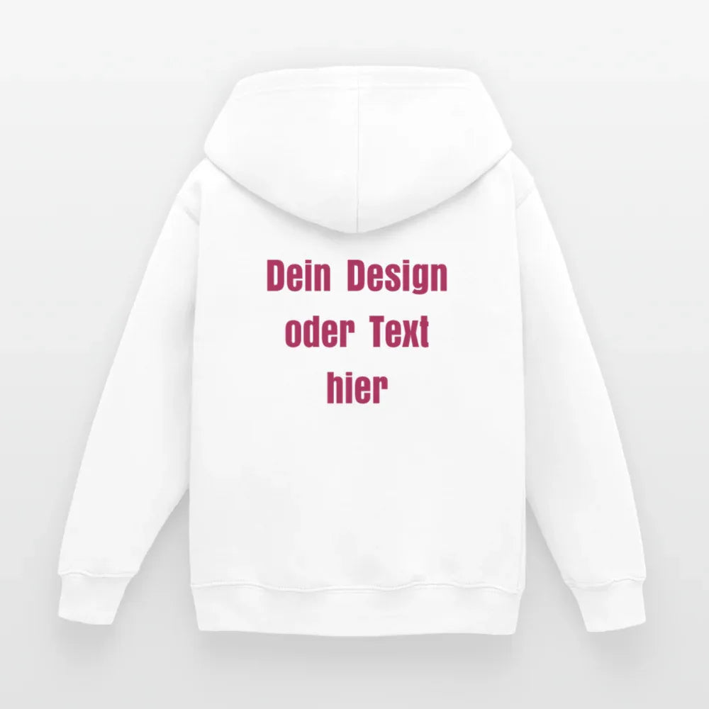 Kinder Hoodie - personalisierbare Vorder- und Rückseite - Weiß