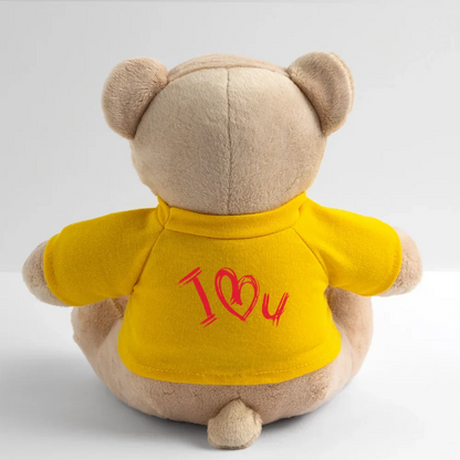 Teddy "Valentine" - personalisierbarer Text oder Name - Sonnengelb