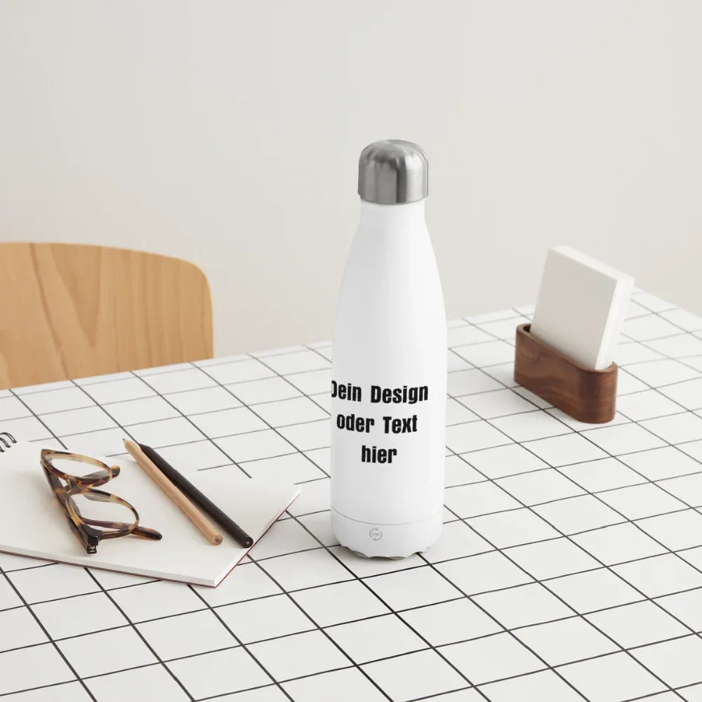 Thermosflasche 500 ml - personalisierbar - Weiß