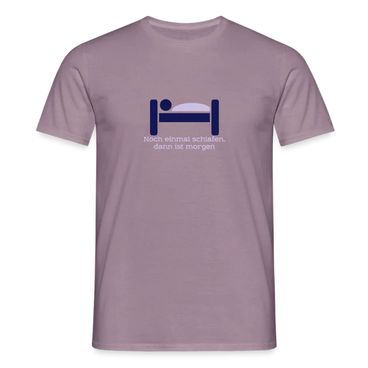 "Schlafen" Motiv-T-Shirt für Männer - Lilagrau 