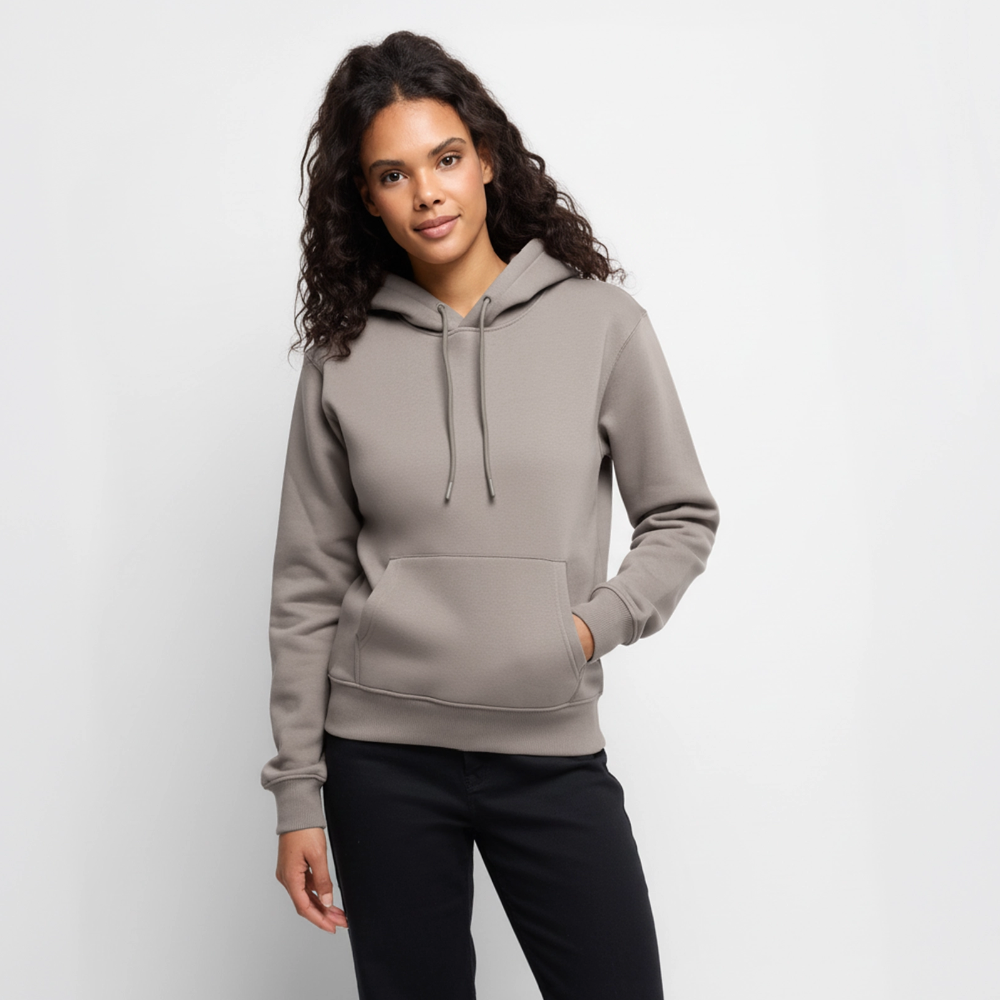 Frauen Premium Hoodie - personalisierbare Vorder- und Rückseite - Taupe