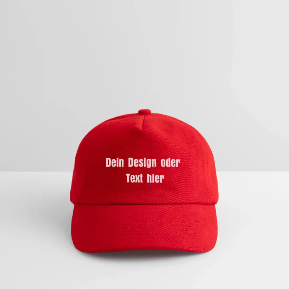 Kontrast Snapback Basecap für Kinder - personalisierbar - Rot