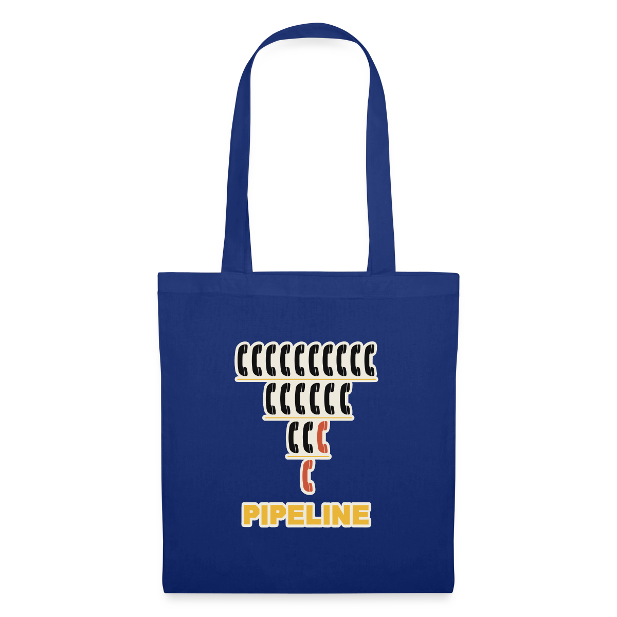 Pipeline. Isotype-Motiv Stoffbeutel, Farbe Royalblau