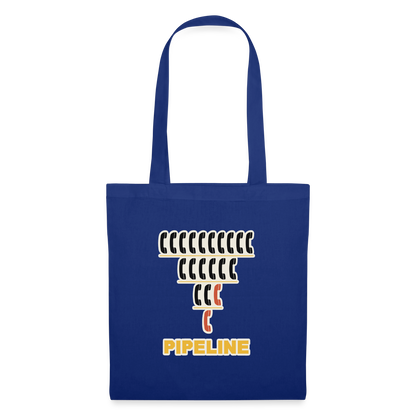 Pipeline. Isotype-Motiv Stoffbeutel, Farbe Royalblau