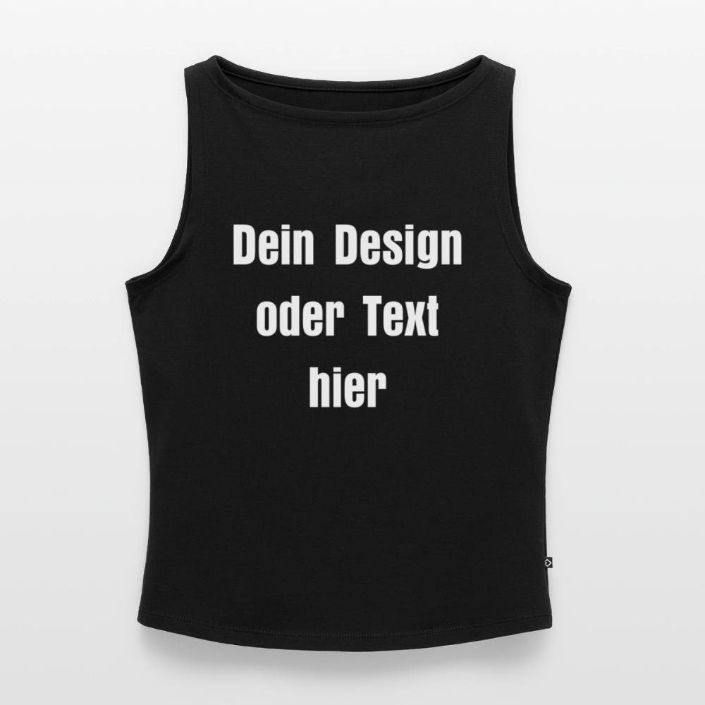 Frauen Tank Top mit U-Boot-Ausschnitt - personalisierbar - Schwarz