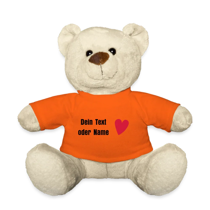 Teddy "Valentine" - personalisierbarer Text oder Name - Goldorange