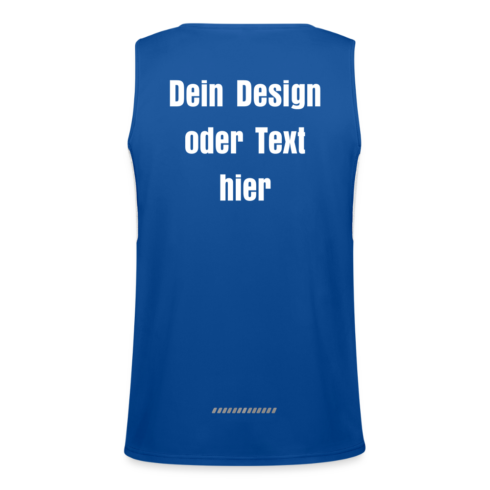 Funktionelles Kontrast-Tank Top für Männer  - personalisierbare Vorder- und Rückseite - Royal/Weiß