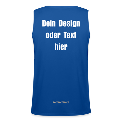 Funktionelles Kontrast-Tank Top für Männer  - personalisierbare Vorder- und Rückseite - Royal/Weiß