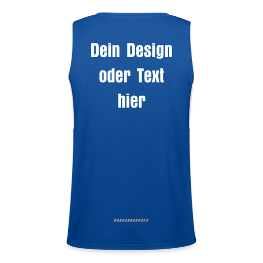 Funktionelles Kontrast-Tank Top für Männer  - personalisierbare Vorder- und Rückseite - Royal/Weiß