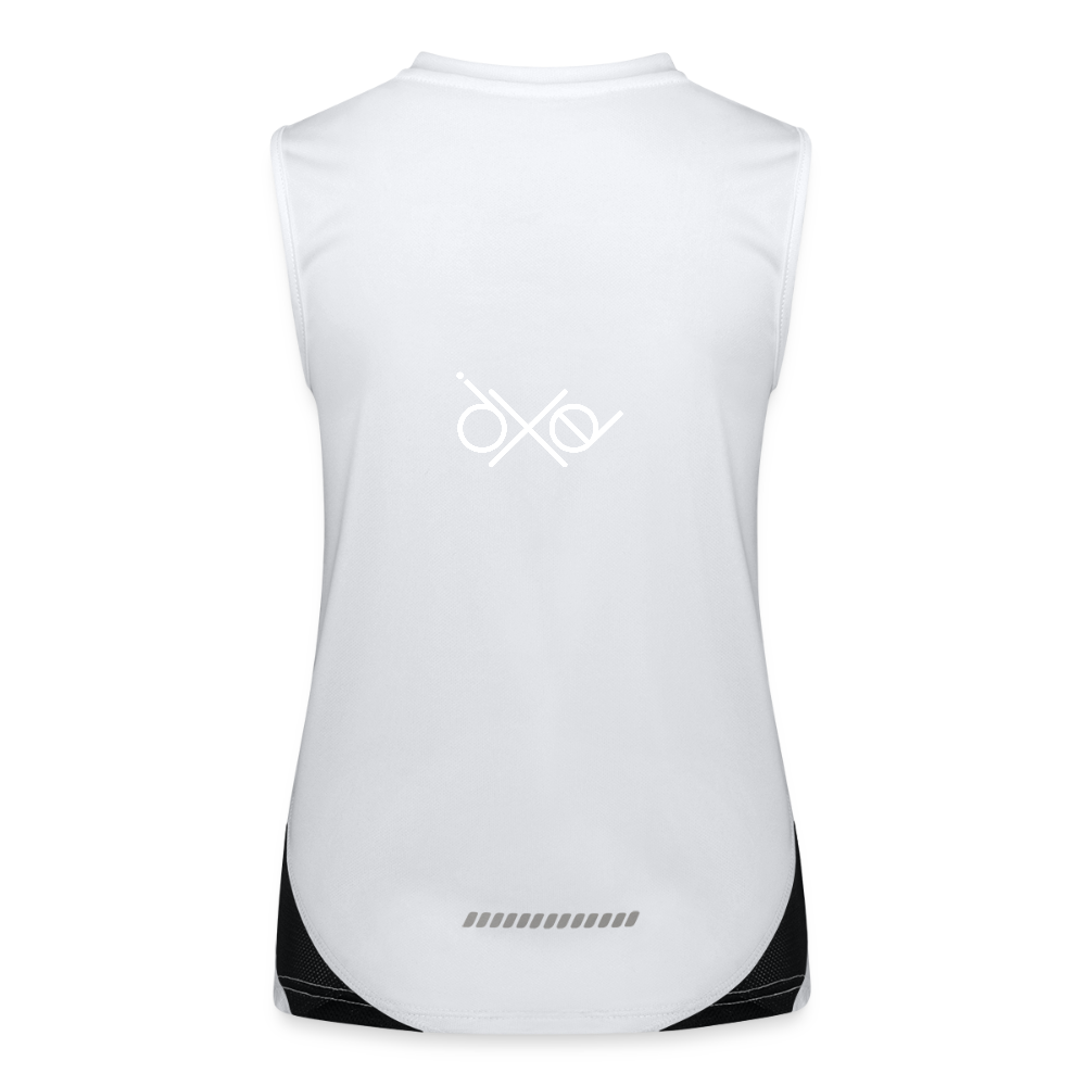 Funktionelles Kontrast-Tank Top für Frauen - personalisierbare Vorder- und Rückseite - Weiß/Schwarz