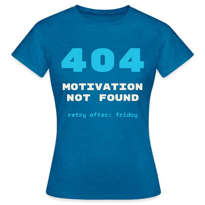 404 Motivation not found. Retry after: friday Motiv-T-Shirt für Frauen, Farbe Antikblaues Saphir meliert