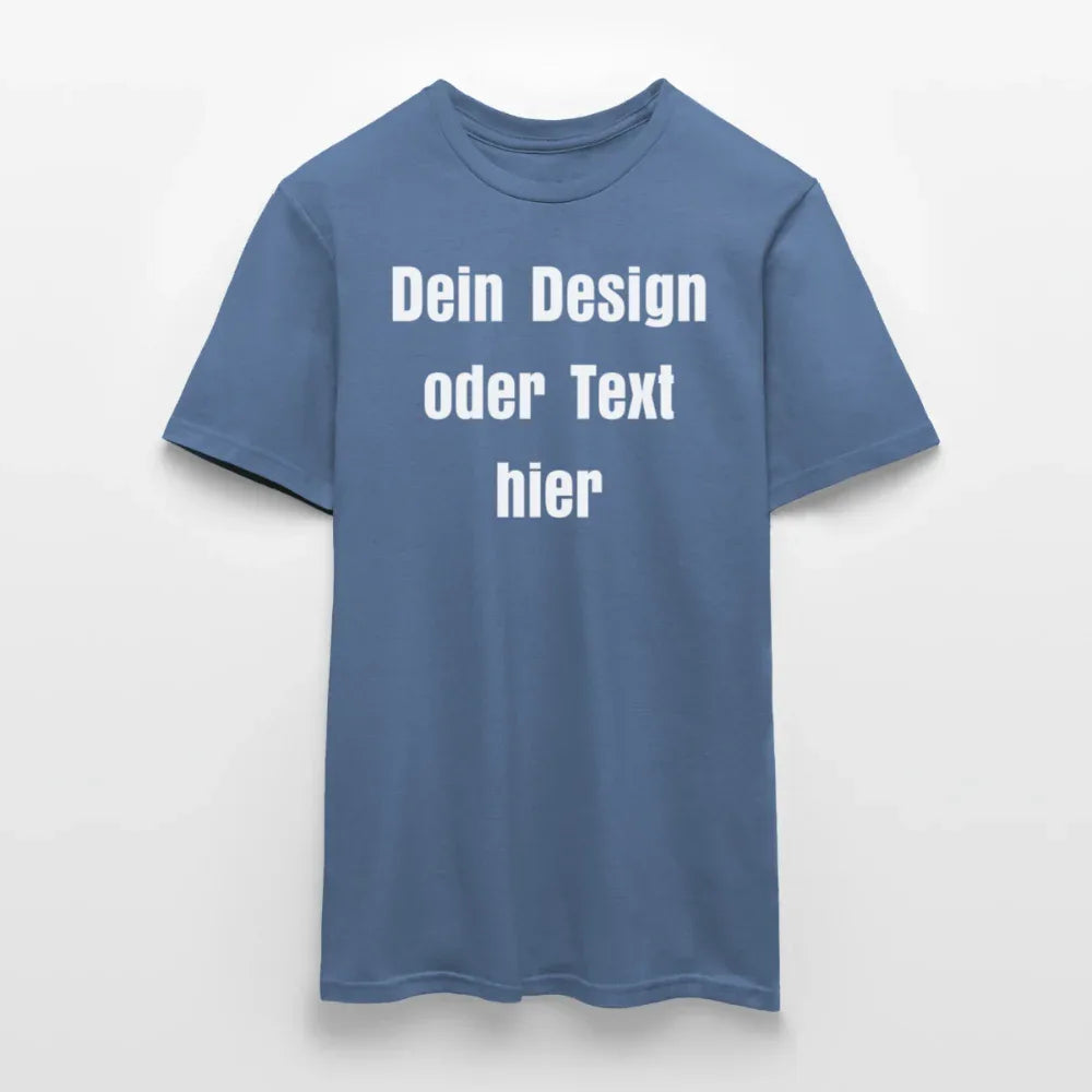Männer T-Shirt - personalisierbare Vorder- und Rückseite - Taubenblau 