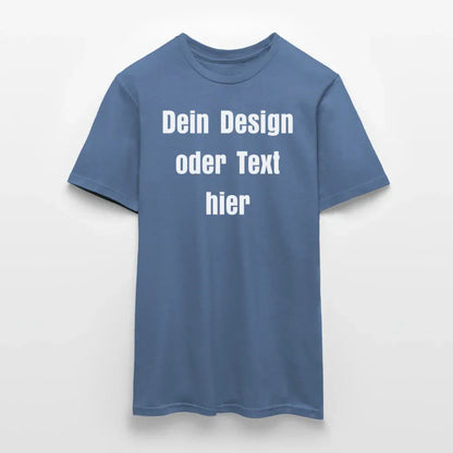 Männer T-Shirt - personalisierbare Vorder- und Rückseite - Taubenblau 