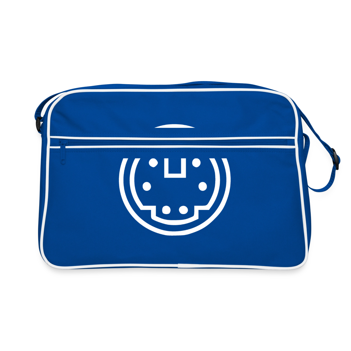 "PS/2" Motiv-Retro-Tasche, Farbe Blau/Weiß