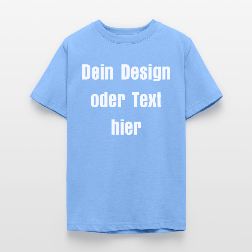 Teenager T-Shirt - personalisierbare Vorder- und Rückseite - Himmelblau
