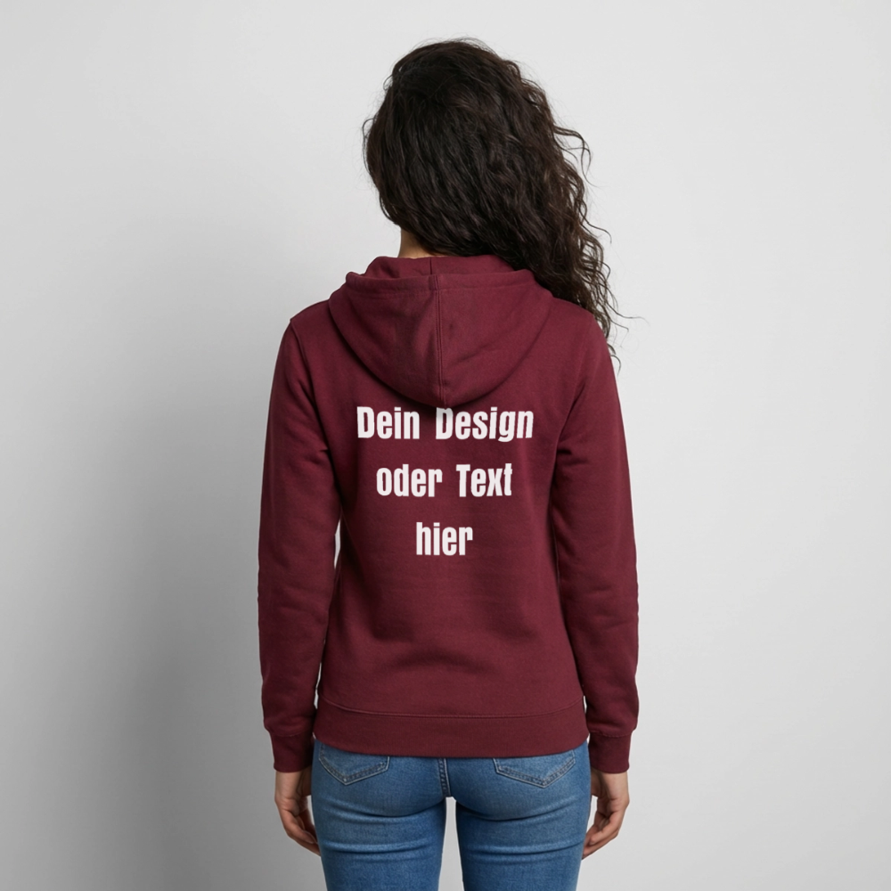Unisex Kapuzenjacke - personalisierbare Vorder- und Rückseite - Bordeaux
