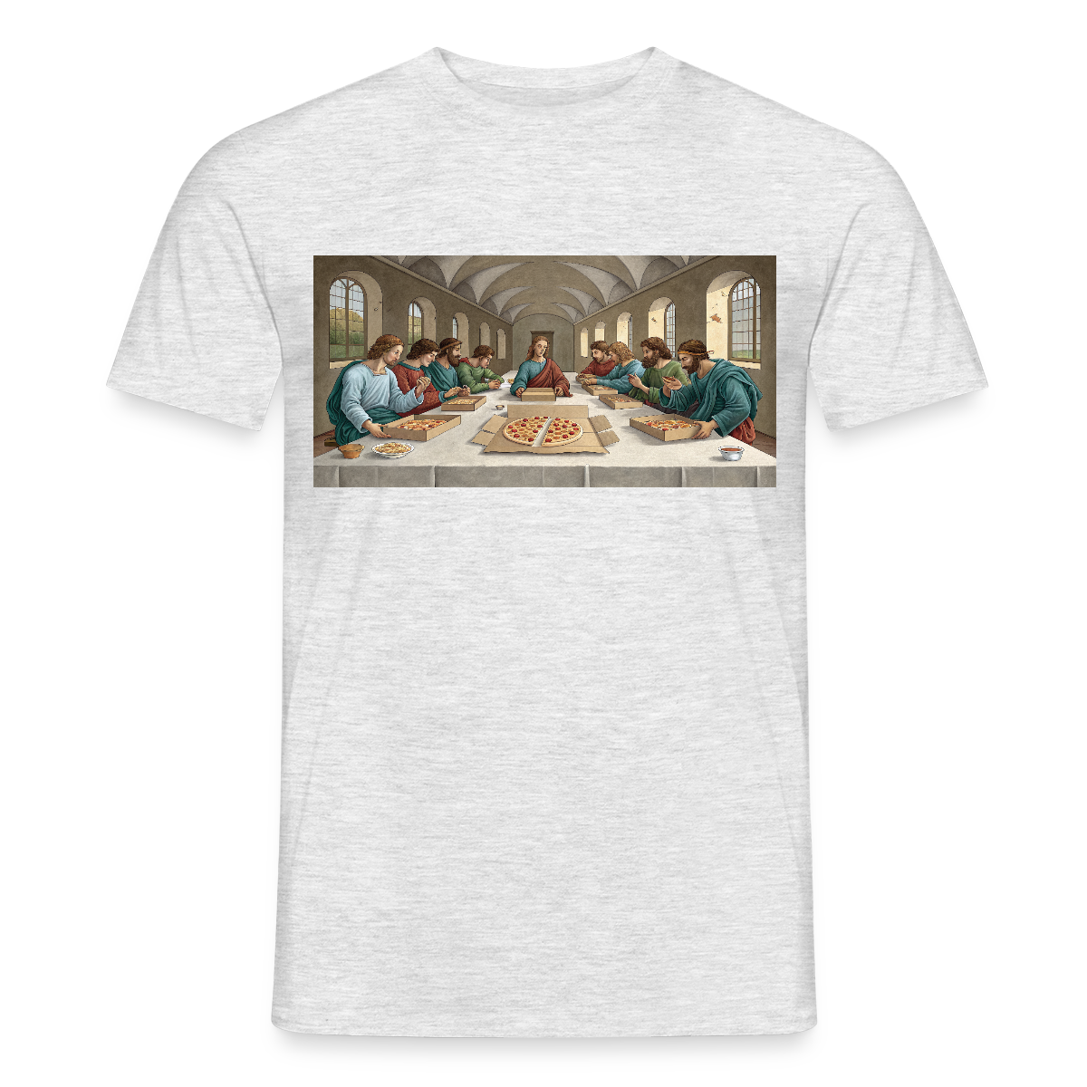 Das Teamevent. Renaissance-Motiv Motiv-T-Shirt für Männer, Farbe Grau meliert