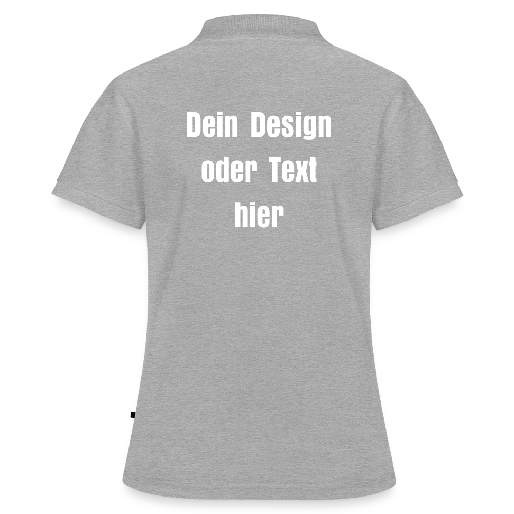 Frauen Premium Bio Polo Shirt - personalisierbar - Grau meliert