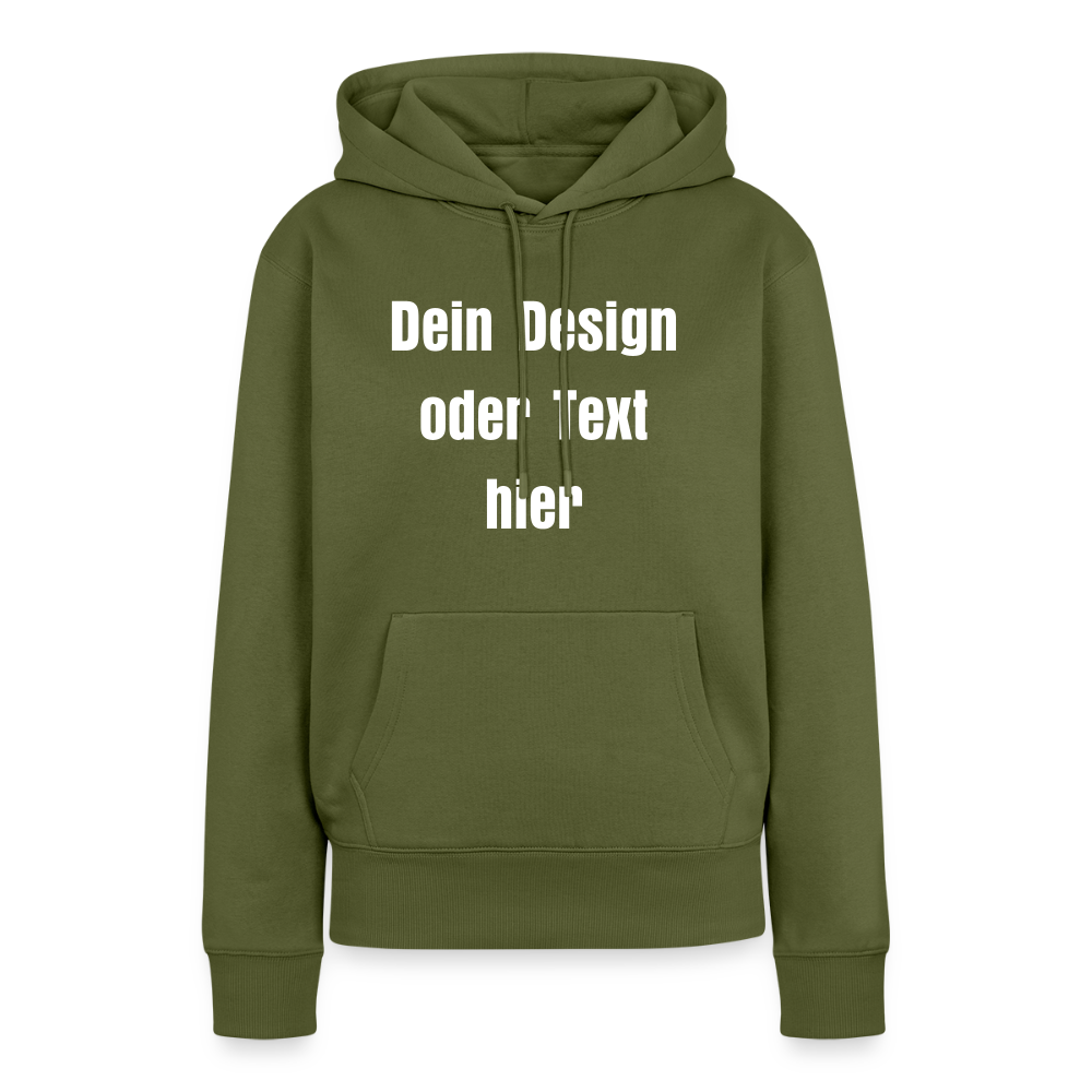 Frauen Premium Hoodie - personalisierbare Vorder- und Rückseite - Khaki