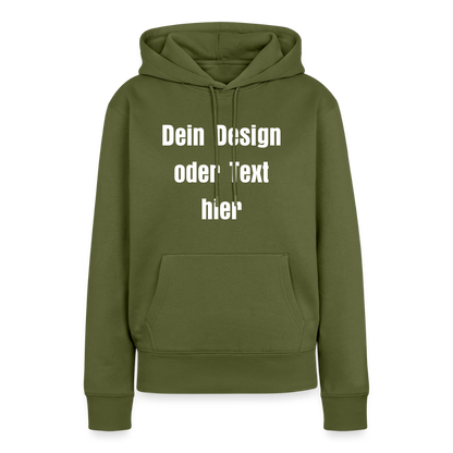Frauen Premium Hoodie - personalisierbare Vorder- und Rückseite - Khaki