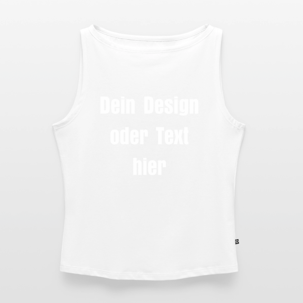 Frauen Tank Top mit U-Boot-Ausschnitt - personalisierbar - Weiß