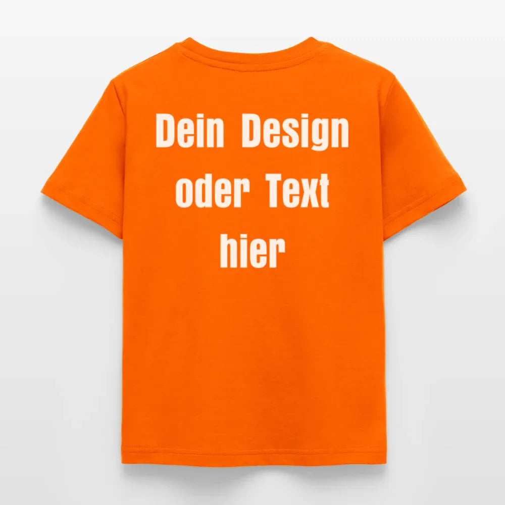 Kinder T-Shirt - personalisierbare Vorder- und Rückseite - Orange