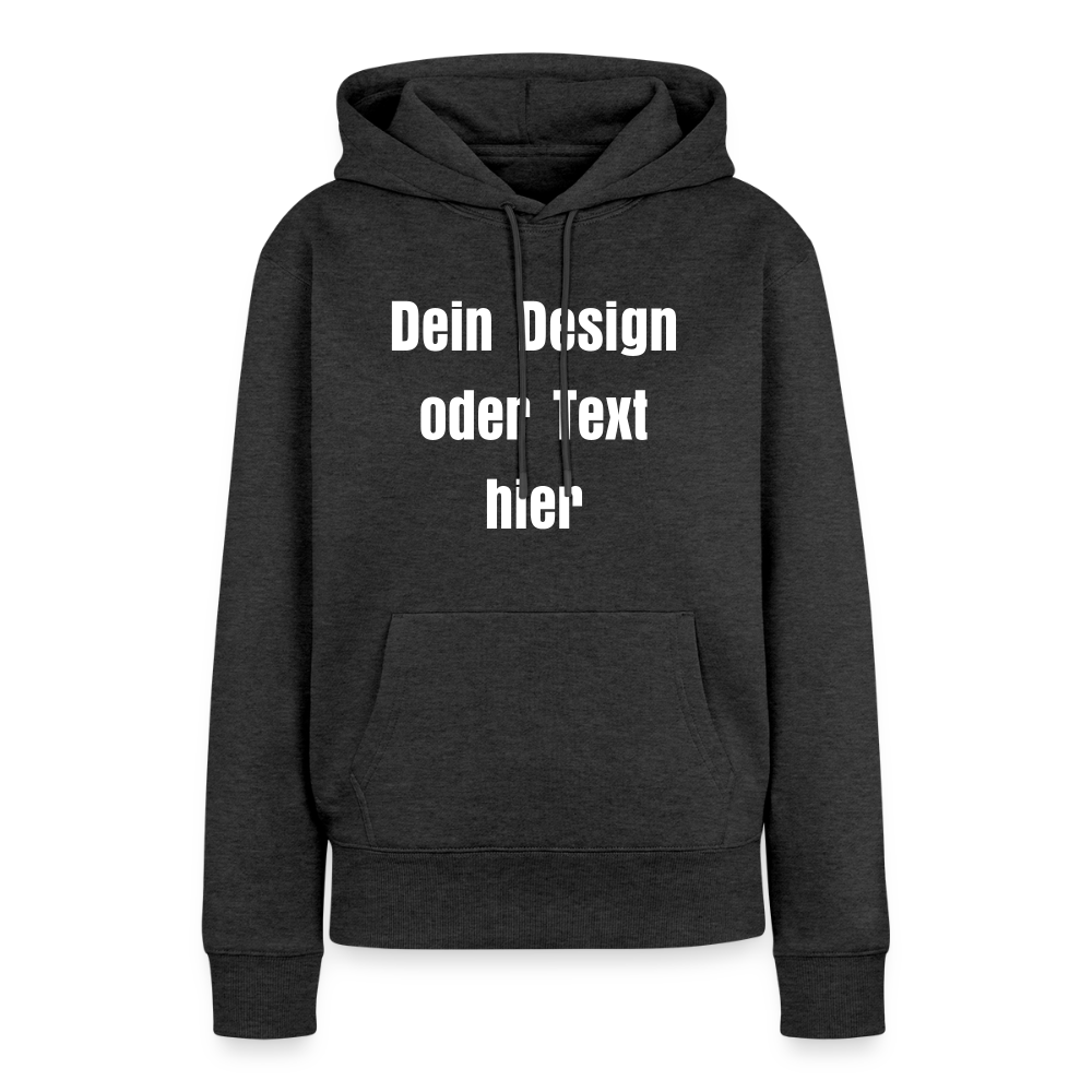Frauen Premium Hoodie - personalisierbare Vorder- und Rückseite - Anthrazit meliert