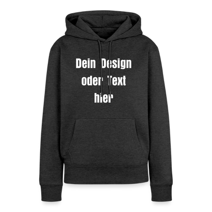 Frauen Premium Hoodie - personalisierbare Vorder- und Rückseite - Anthrazit meliert