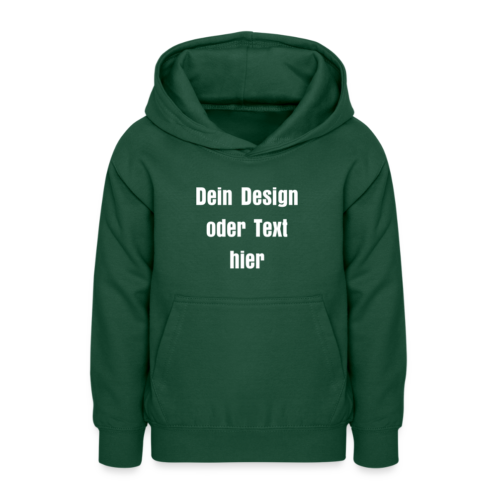 Teenager Hoodie - personalisierbare Vorder- und Rückseite - Flaschengrün
