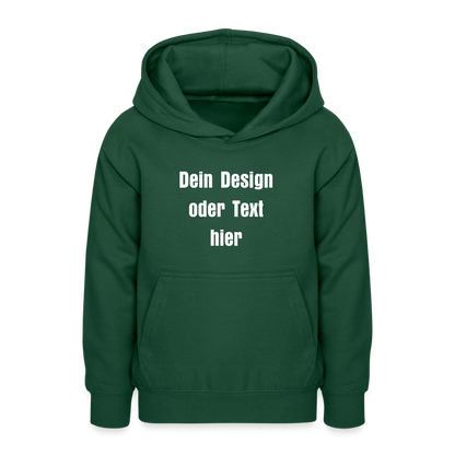 Teenager Hoodie - personalisierbare Vorder- und Rückseite - Flaschengrün