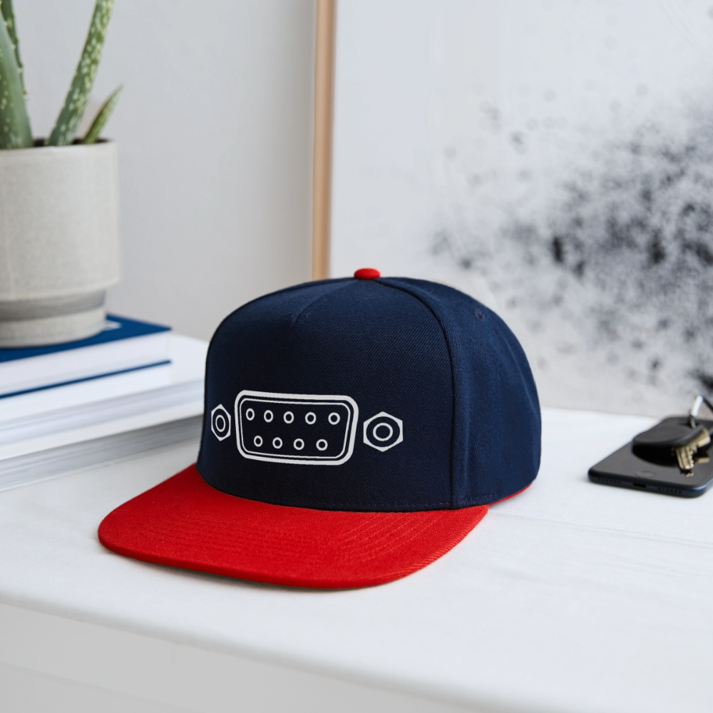 DB-9 RS-232 Retro Snapback Cap - Navy/Rot