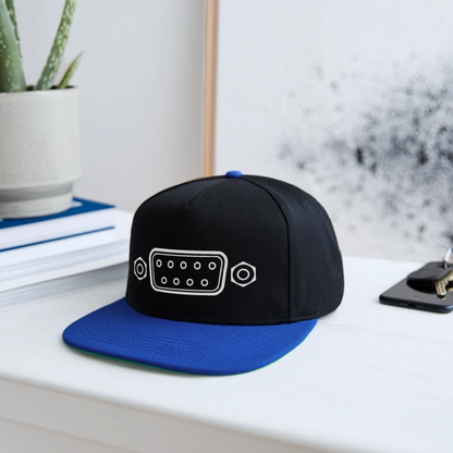 DB-9 RS-232 Retro Snapback Cap - Schwarz/Königsblau