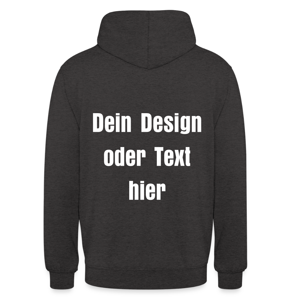 Unisex Hoodie - personalisierbare Vorder- und Rückseite - Anthrazit