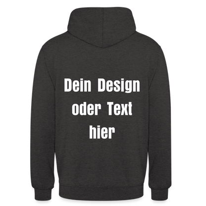 Unisex Hoodie - personalisierbare Vorder- und Rückseite - Anthrazit