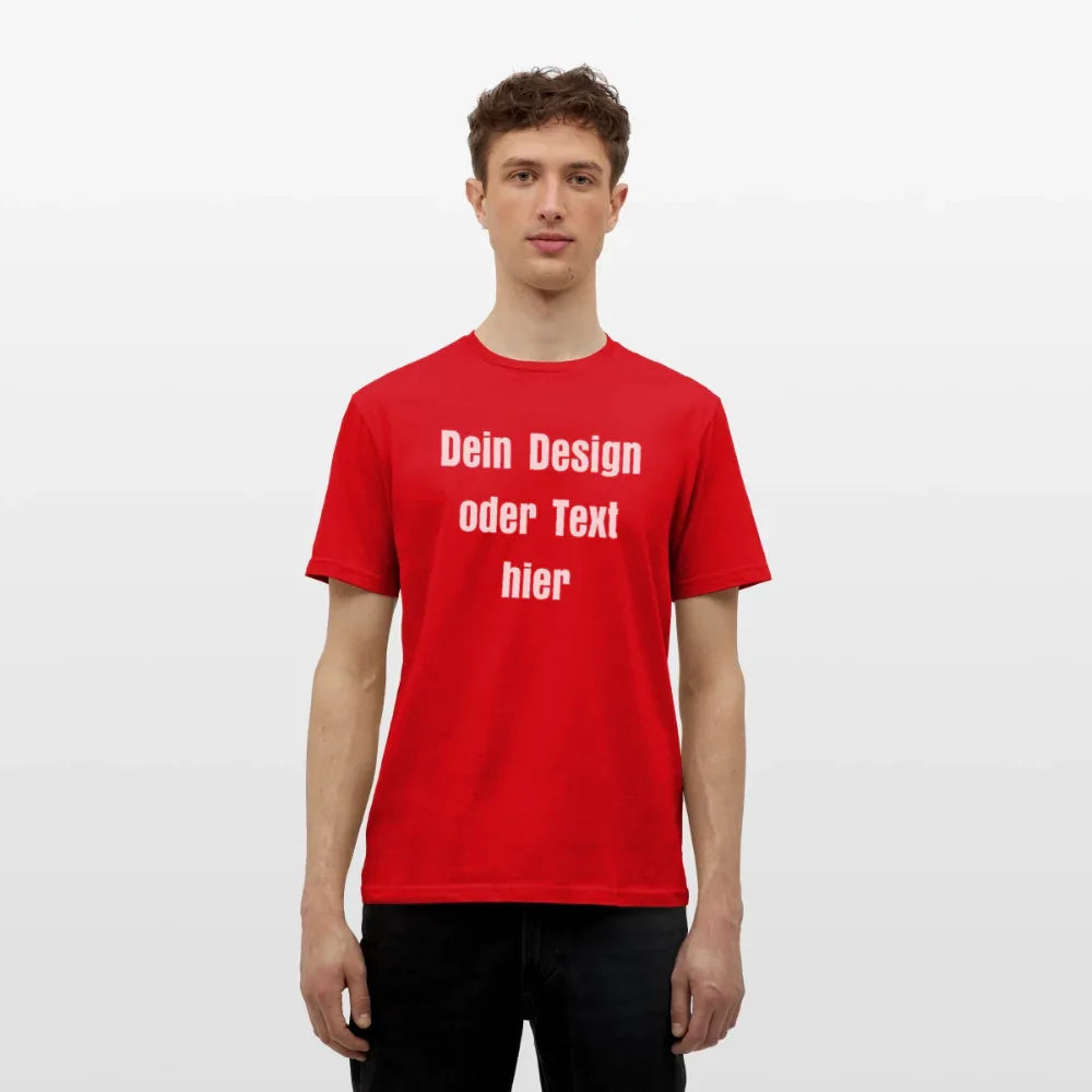 Männer T-Shirt - personalisierbare Vorder- und Rückseite - Rot