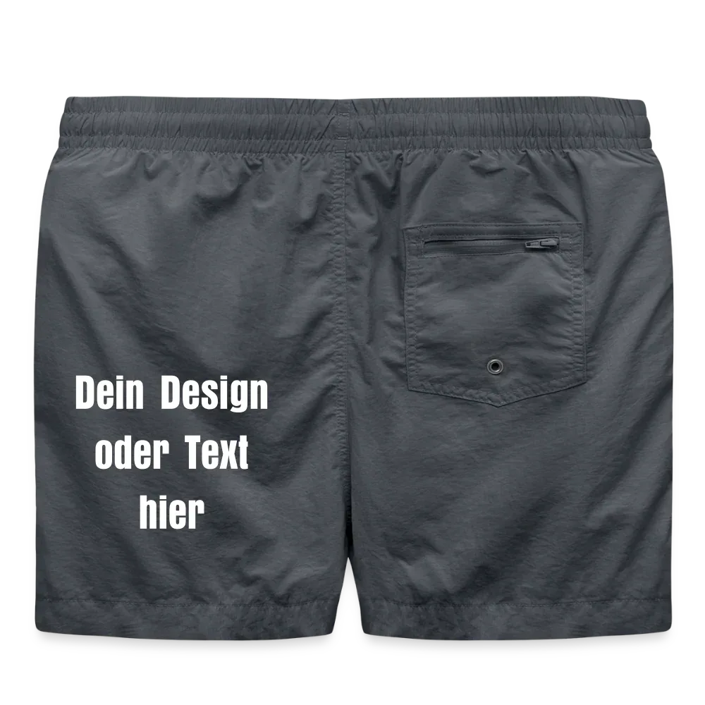 Badeshorts - personalisierbare Vorder- und Rückseite - Anthrazit