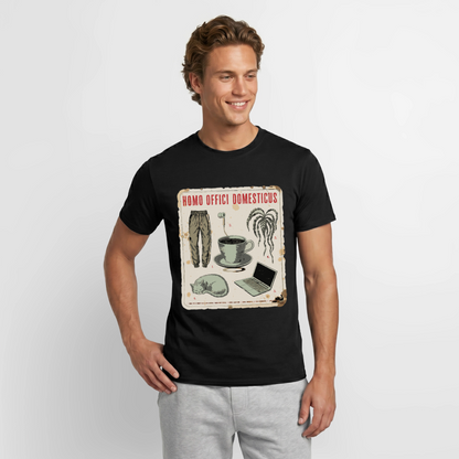 "Homo Offici Domesticus" Motiv-T-Shirt für Männer, Farbe Schwarz, Model