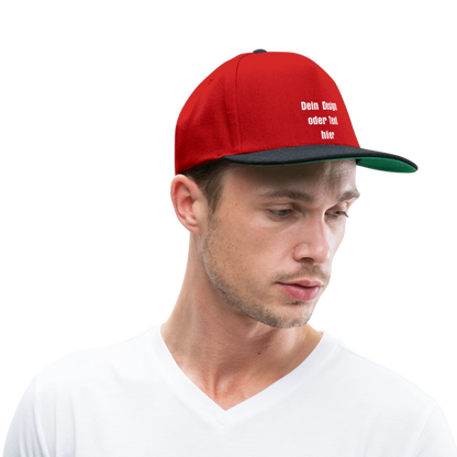 Snapback Cap - personalisierbar - Rot/Schwarz