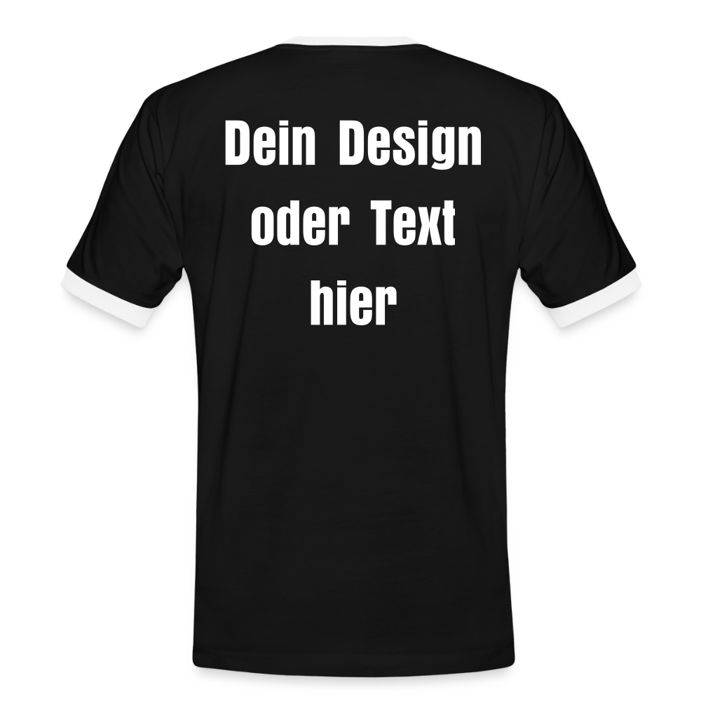 Männer Kontrast-T-Shirt - personalisierbare Vorder- und Rückseite - Schwarz/Weiß