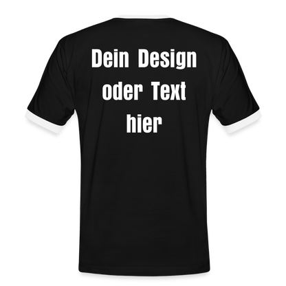 Männer Kontrast-T-Shirt - personalisierbare Vorder- und Rückseite - Schwarz/Weiß