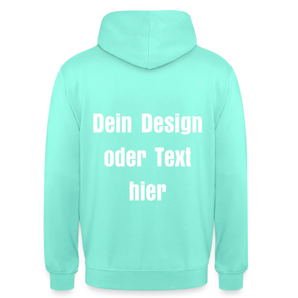 Unisex Hoodie - personalisierbare Vorder- und Rückseite - Mint