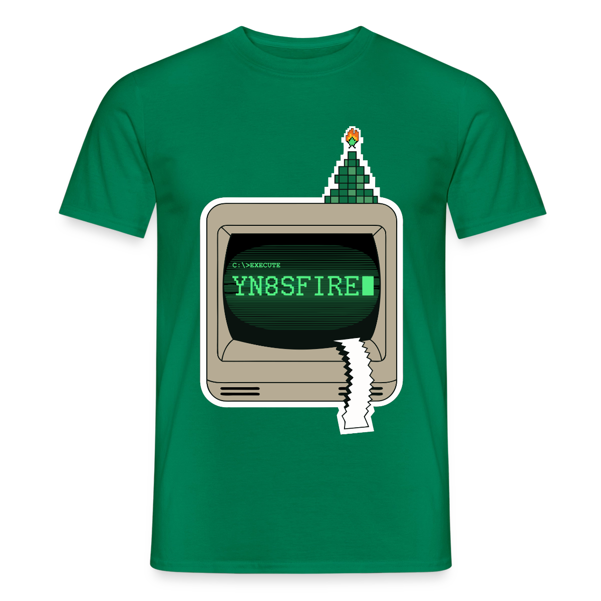 YN8SFIRE Motiv-T-Shirt für Männer, Farbe Kelly Green