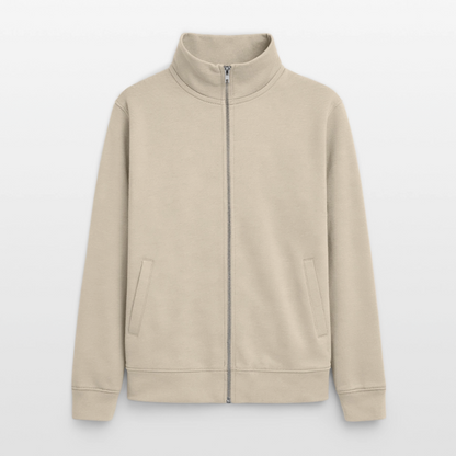 Pullover mit Zip-Kragen für Sie und Ihn (Unisex) - personalisierbare Vorder- und Rückseite - Cremebeige