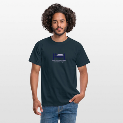 "Schlafen" Motiv-T-Shirt für Männer - Navy