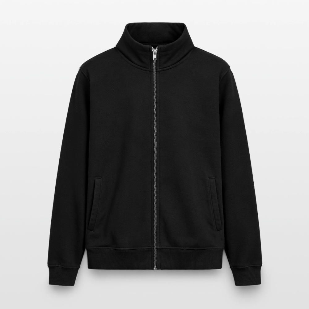 Pullover mit Zip-Kragen für Sie und Ihn (Unisex) - personalisierbare Vorder- und Rückseite - Schwarz