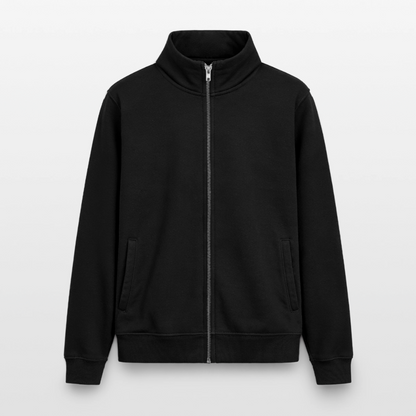 Pullover mit Zip-Kragen für Sie und Ihn (Unisex) - personalisierbare Vorder- und Rückseite - Schwarz