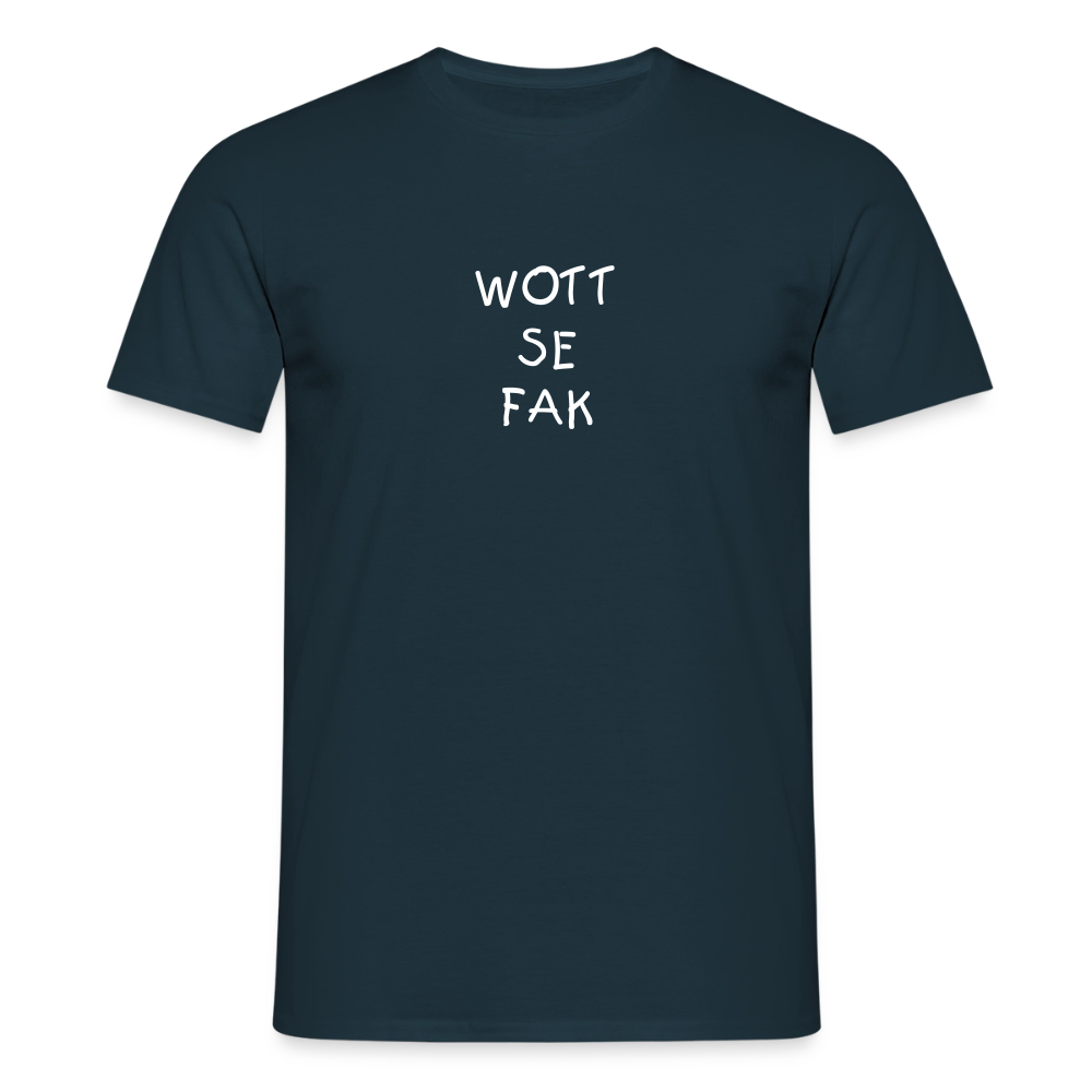 "WOTT SE FAK" Motiv-T-Shirt für Männer - Navy