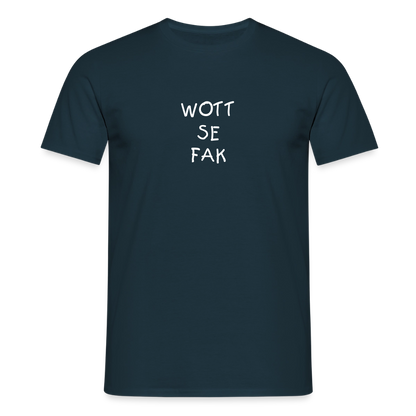 "WOTT SE FAK" Motiv-T-Shirt für Männer - Navy